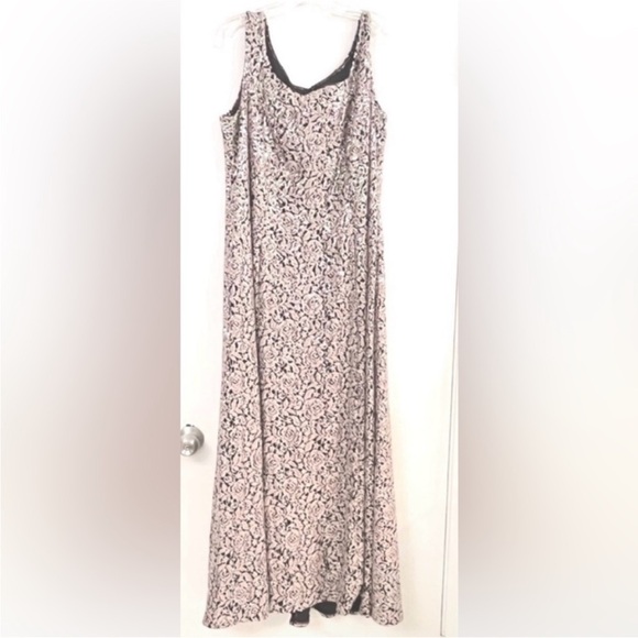 Alex Evenings Sequins Cream Lace Sleeveless Maxi Dress Size 16W - Picture 1 of 8